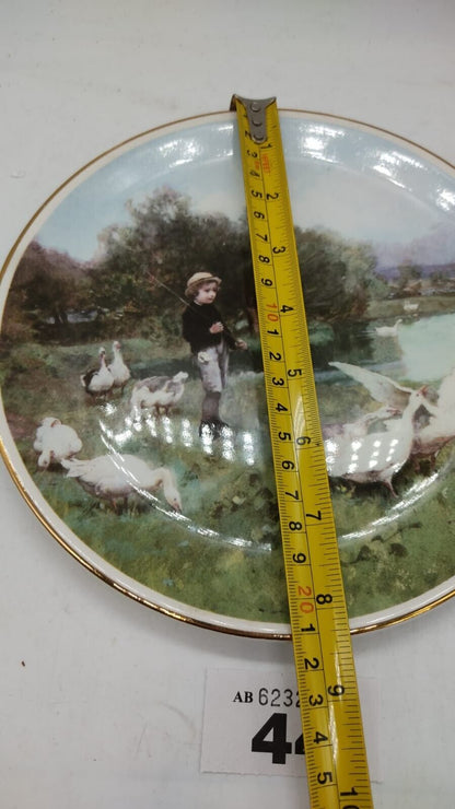 Royal Overhouse China Plate "Tending The Geese" by Luigi Chialiva