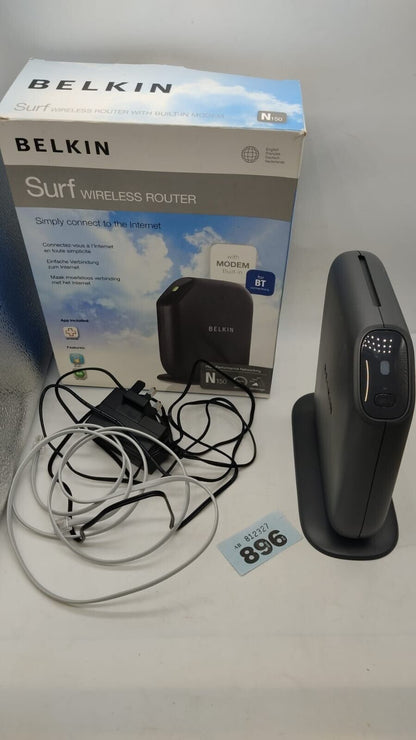 Belkin N150 Surf Wireless Play Modem Router High Performing Networking, Boxed