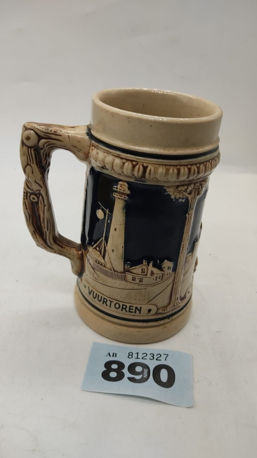 Large Tankard Beer Stein with Handle Ceramic, Made in West Germany - Vintage