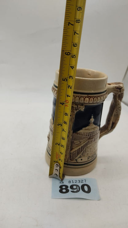 Large Tankard Beer Stein with Handle Ceramic, Made in West Germany - Vintage