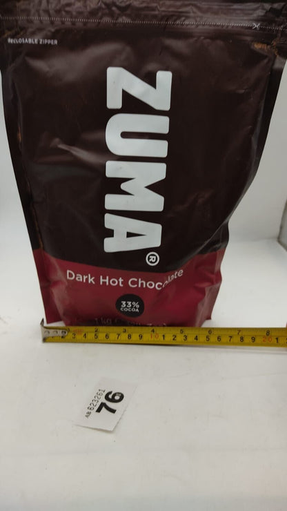 Zuma Dark Vegan Hot Chocolate Powder 1kg Barista Coffee Supplies 33% Cocoa