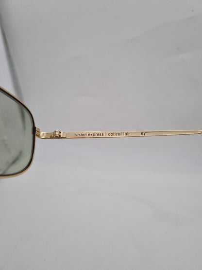 Vision Express 52 18 135 Gold Oval Glasses Frames ONLY Eyeglasses