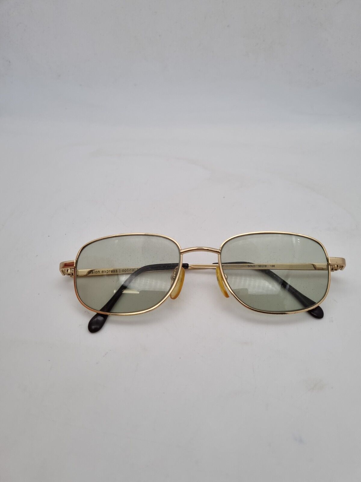 Vision Express 52 18 135 Gold Oval Glasses Frames ONLY Eyeglasses