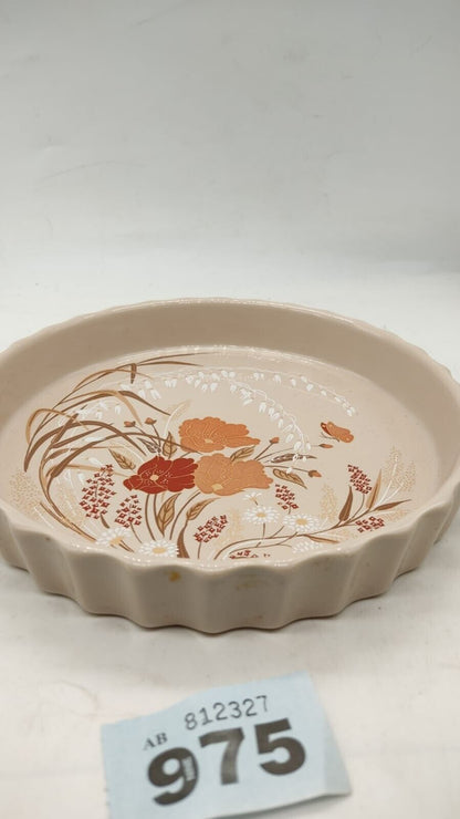 Vintage Poole Pottery England Kismet Oven to Table Flan Pie Quiche Dish