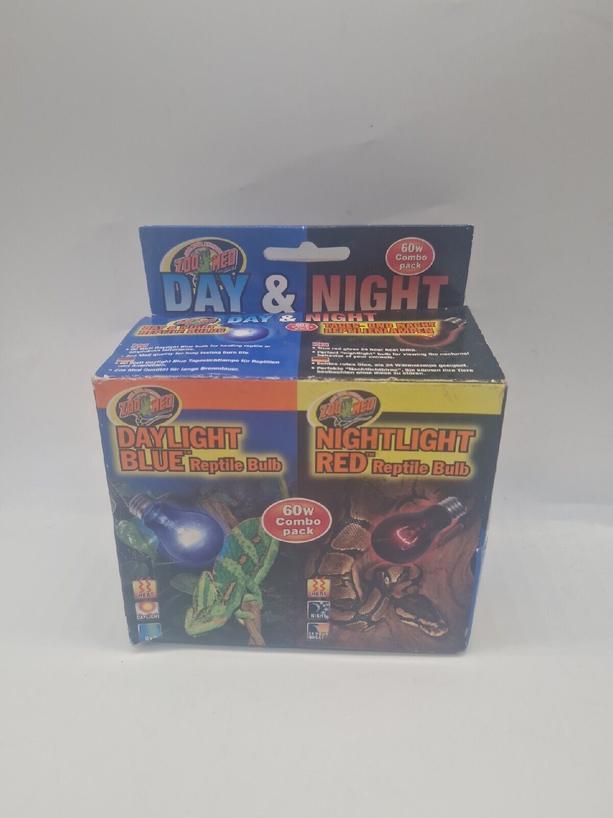 Zoo Med Daylight Blue & Nightlight Red Reptile Bulb, Combo 2 Pack