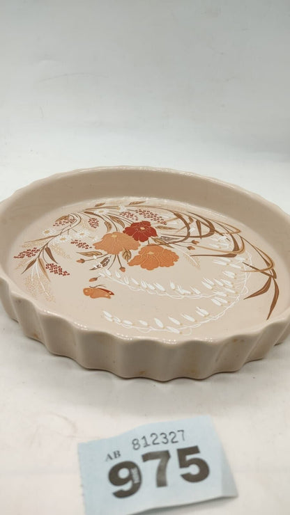 Vintage Poole Pottery England Kismet Oven to Table Flan Pie Quiche Dish