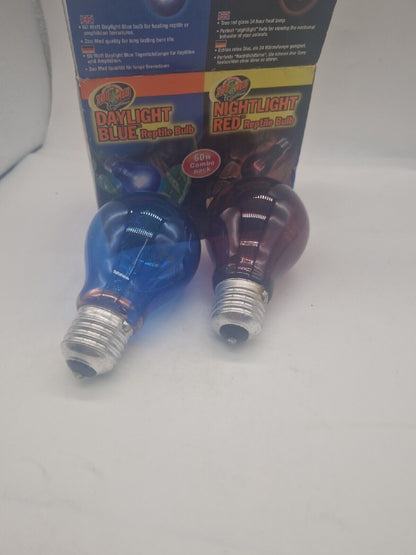 Zoo Med Daylight Blue & Nightlight Red Reptile Bulb, Combo 2 Pack