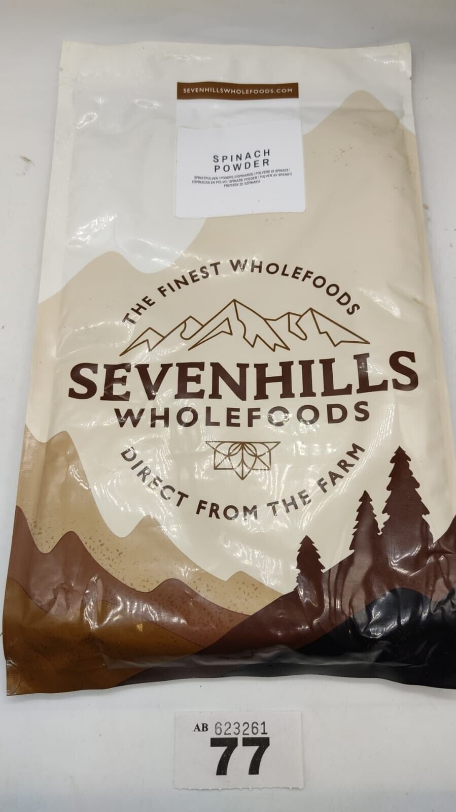 Sevenhills Wholefoods Spinach Powder 400g Vegan