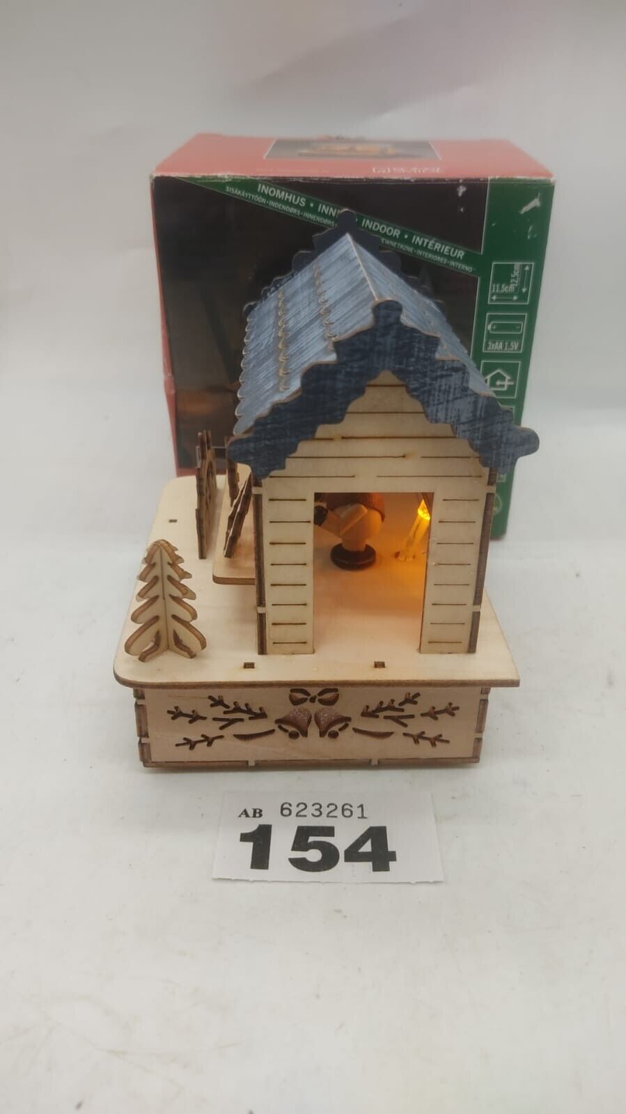 Konstsmide Led Wooden Market Stall “Christmas Shop” w/ Grey Roof Christmas Light