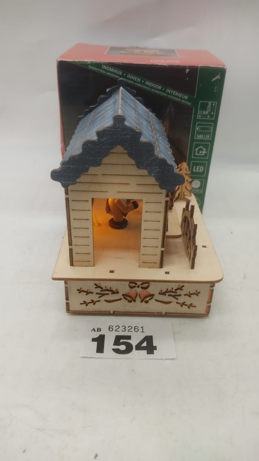 Konstsmide Led Wooden Market Stall “Christmas Shop” w/ Grey Roof Christmas Light