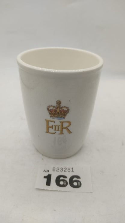 Kirkhams Cup Ironstone Beaker Official Issue Queen Elizabeth II Coronation 1953