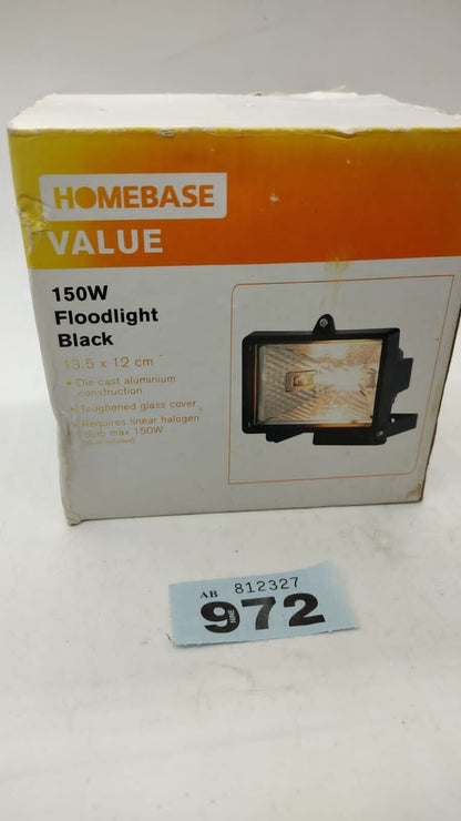 Homebase Value 150W Security Floodlight in Black. Boxed