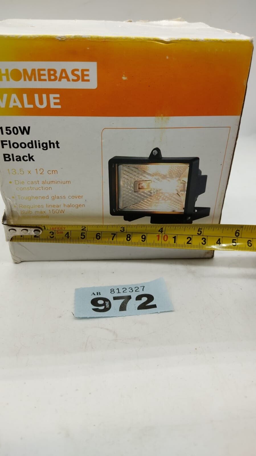 Homebase Value 150W Security Floodlight in Black. Boxed