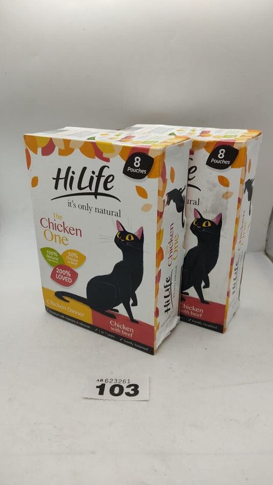 HiLife It's Only Natural The Chicken One in Jelly Adult Cat Food Pouches - 16x