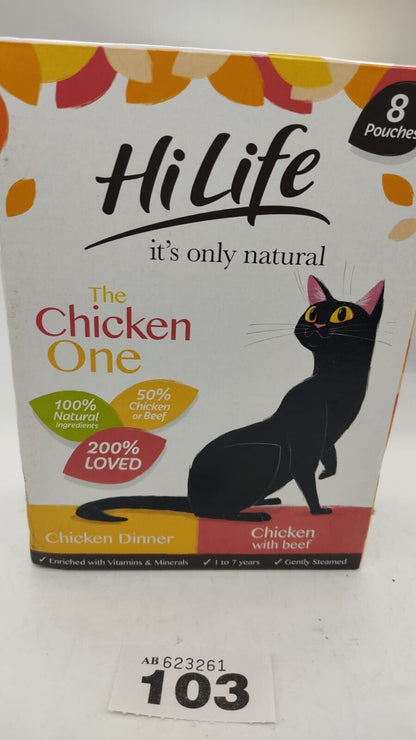 HiLife It's Only Natural The Chicken One in Jelly Adult Cat Food Pouches - 16x