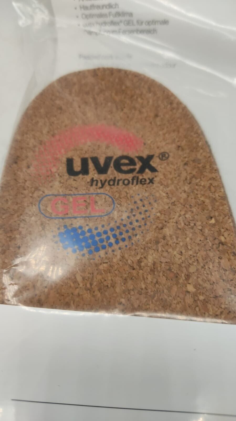 Uvex 9598.2 Size 5 Insole Hydroflex Gel Cork New Sealed