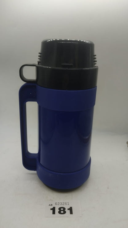 Original Vintage Blue Thermos Soup Drinks Flask Blue with 1 Cup