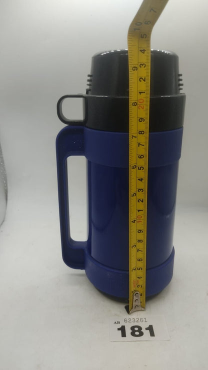 Original Vintage Blue Thermos Soup Drinks Flask Blue with 1 Cup