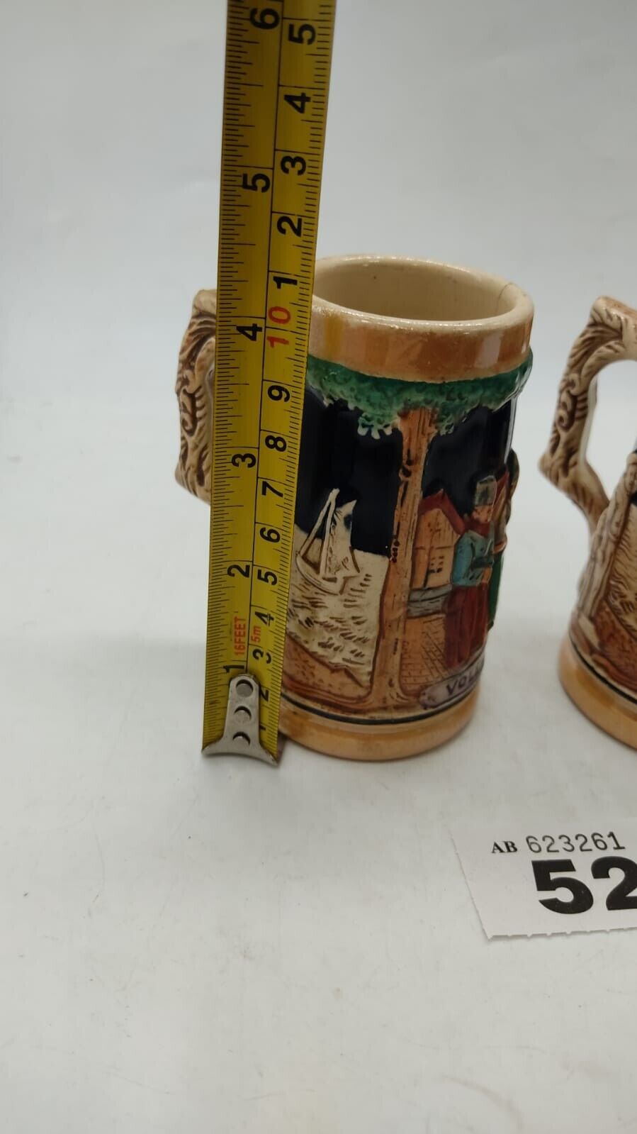 Pair of 2 Miniature German Themed Beer Mug Steins, Vintage