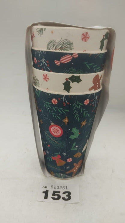 Holly Jolly Christmas 4 Pack Bamboo Tumblers