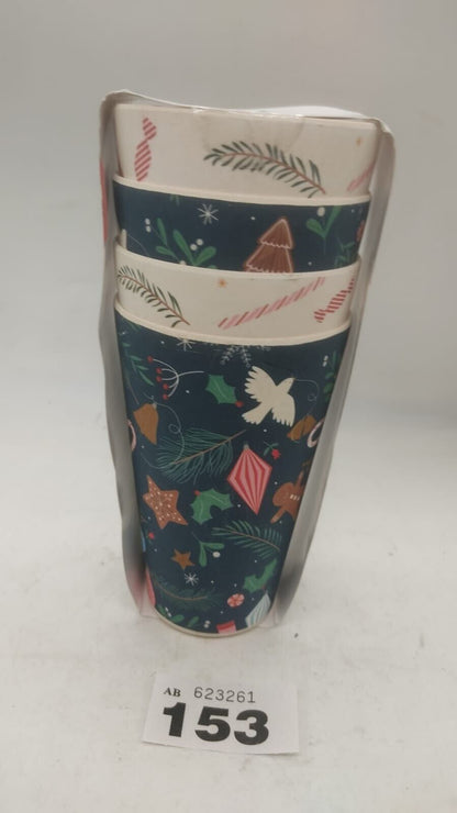 Holly Jolly Christmas 4 Pack Bamboo Tumblers