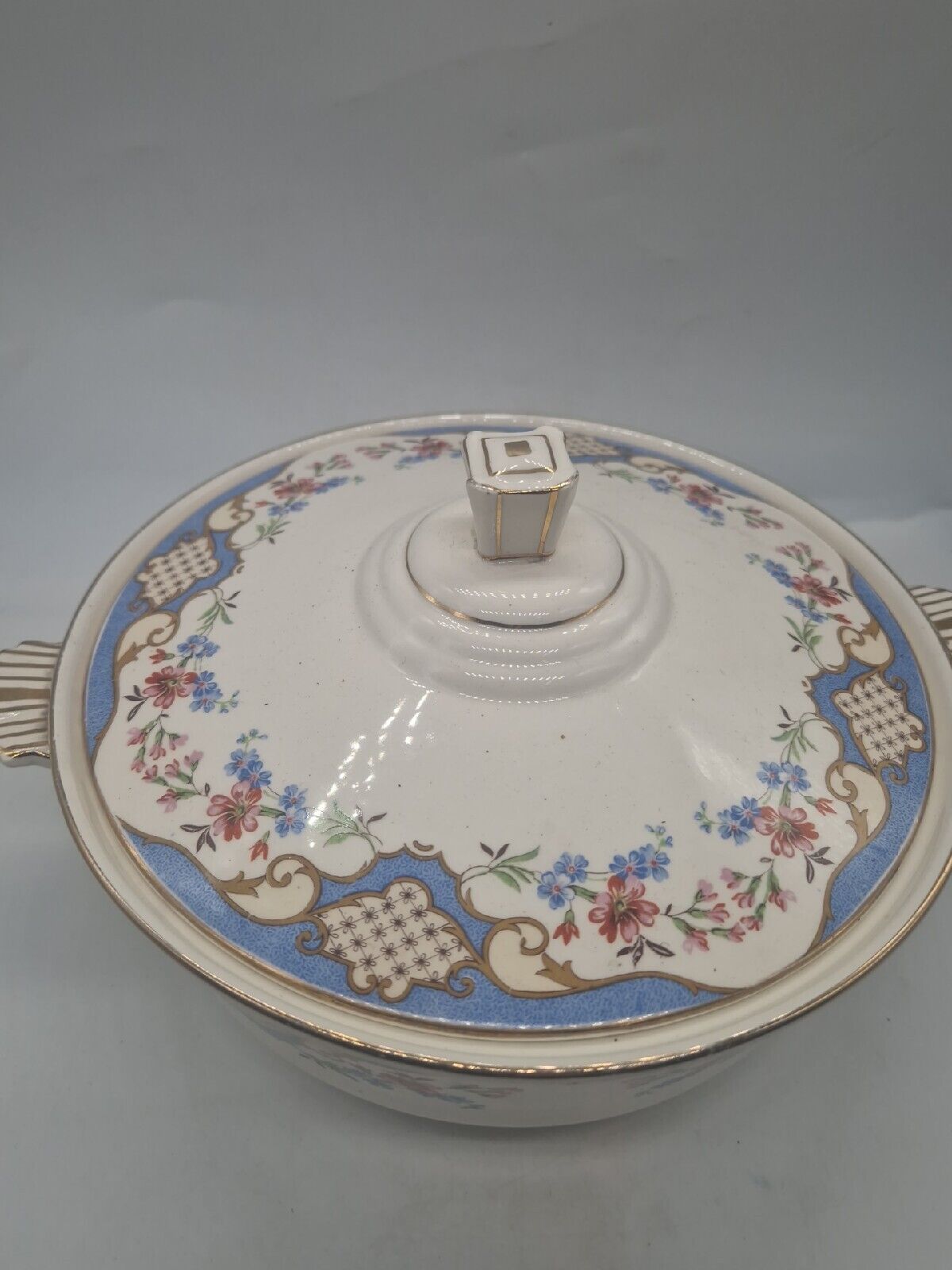 Losol Ware Keeling & Co Serving Tureen w/ Lid Blue Floral Ceramic Kitchenware