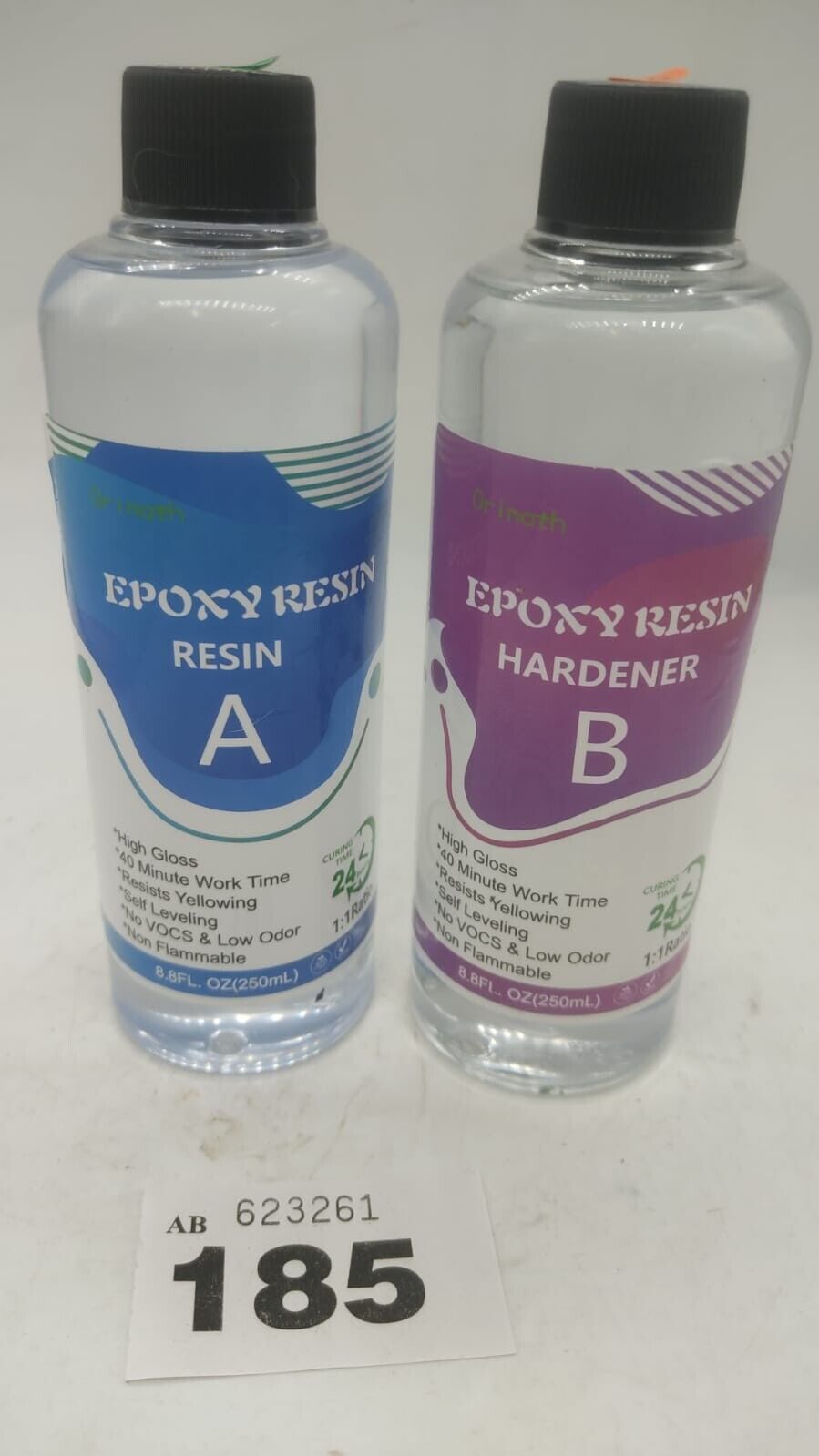 Onvhdpo Epoxy Resin 2x250ml, Crystal Clear Resin, 24hr Cure