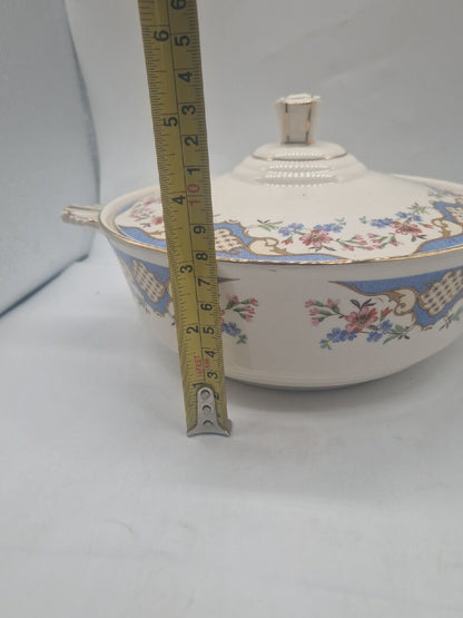 Losol Ware Keeling & Co Serving Tureen w/ Lid Blue Floral Ceramic Kitchenware