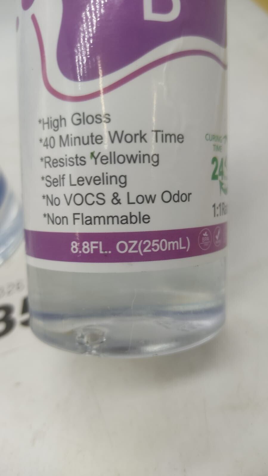 Onvhdpo Epoxy Resin 2x250ml, Crystal Clear Resin, 24hr Cure