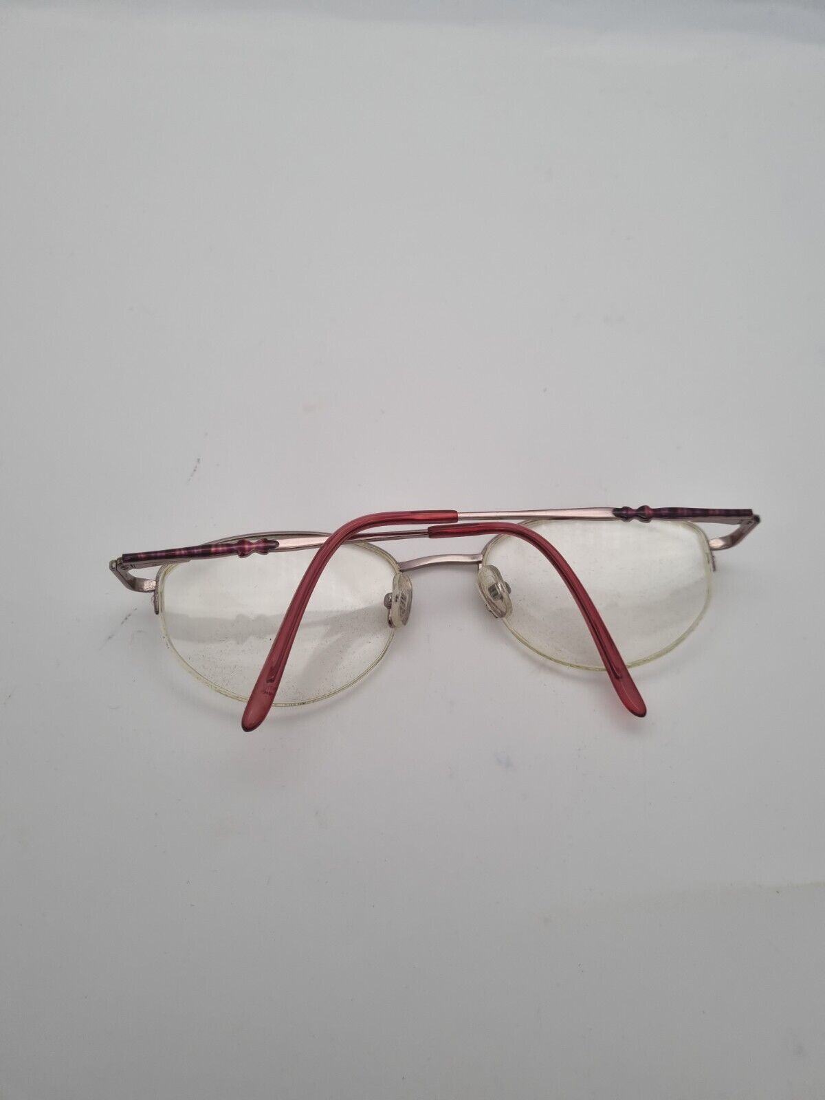 Dunelm Titanium C2 Pink Half Rim Eye Glasses Frames MOD: 3587