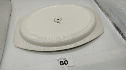 Brendan Erin Stone Athlone Design Oval Platter Chipped, Vintage