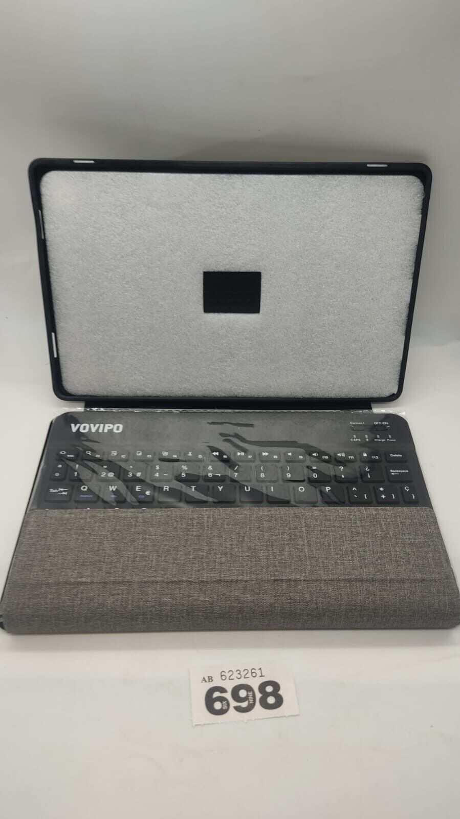 For Galaxy Tab A7 10.4 Case Grey Effect Shockproof Slim with Bluetooth Keyboard