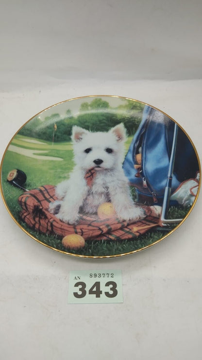 Hole in One by Jim Lamb Good Sports Plate Westie Dog Collector's Edition Vintage