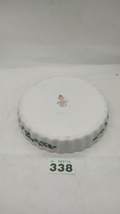 Royal Worcester Herbs Rosemary Black Mustard Baking Flan Quiche Dish Vintage