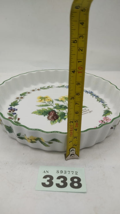 Royal Worcester Herbs Rosemary Black Mustard Baking Flan Quiche Dish Vintage