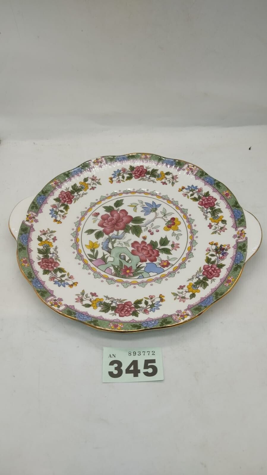 Vintage Flower of Amaran Rosina Queens Indian Tree Double Handled Bread Plate