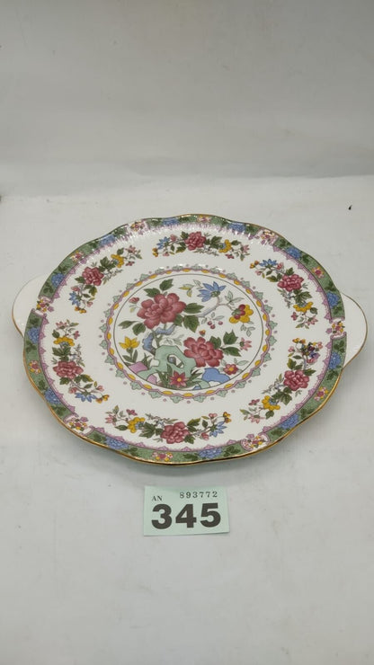 Vintage Flower of Amaran Rosina Queens Indian Tree Double Handled Bread Plate