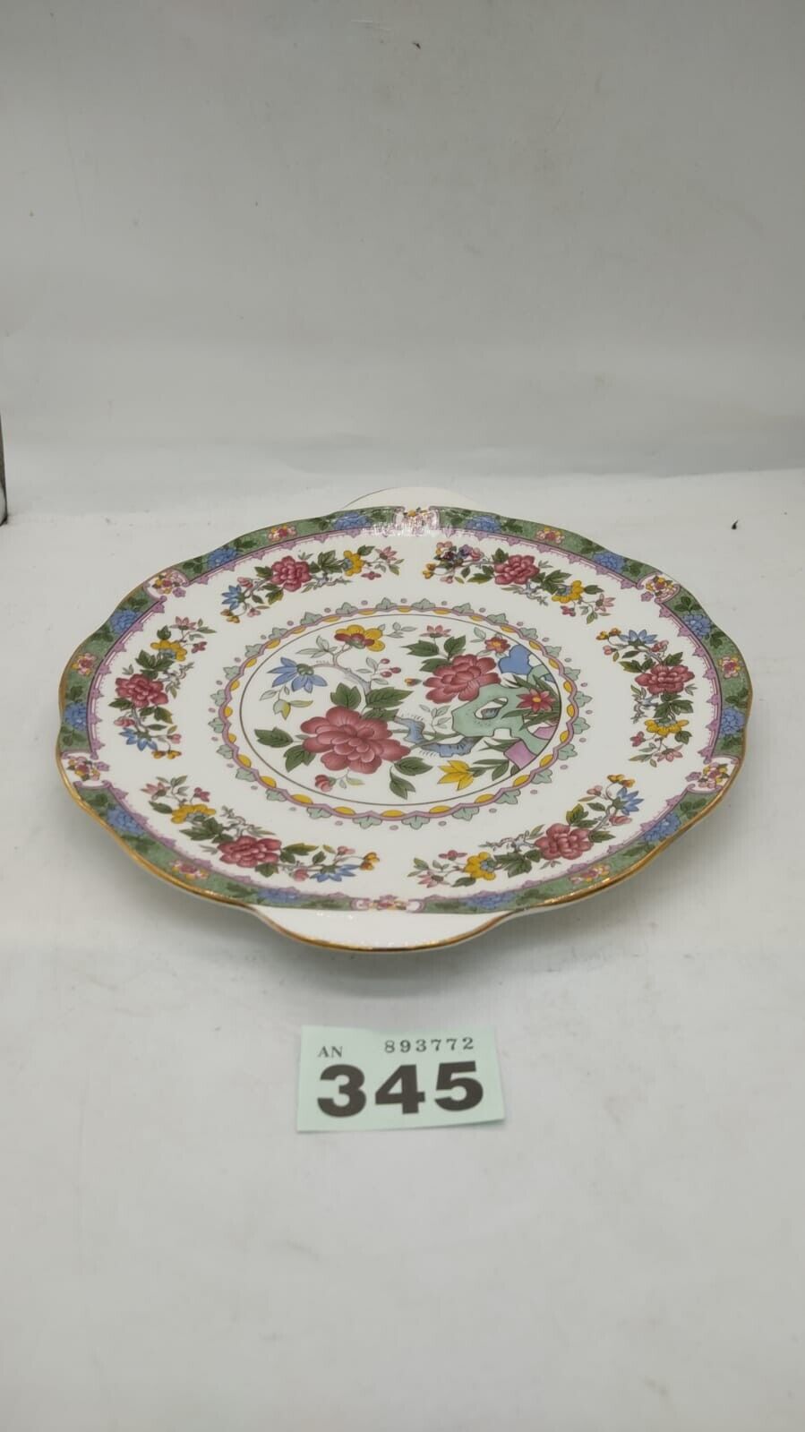 Vintage Flower of Amaran Rosina Queens Indian Tree Double Handled Bread Plate