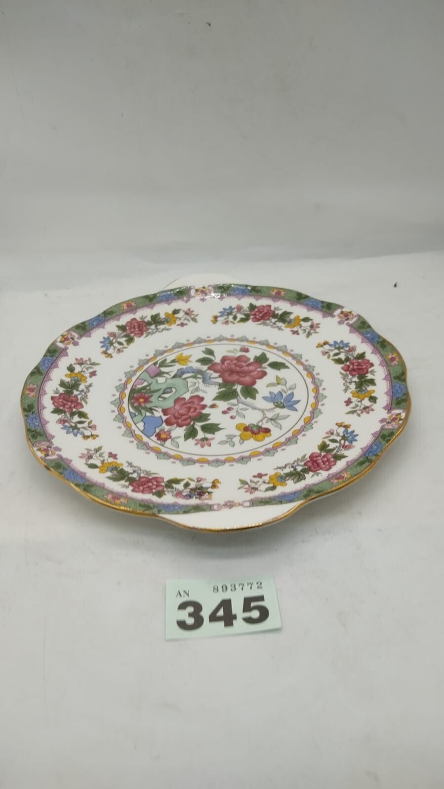 Vintage Flower of Amaran Rosina Queens Indian Tree Double Handled Bread Plate