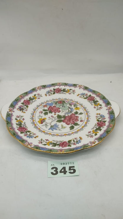 Vintage Flower of Amaran Rosina Queens Indian Tree Double Handled Bread Plate