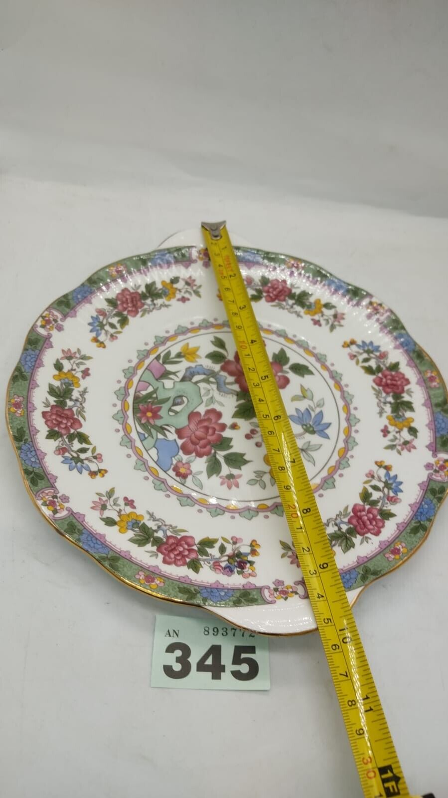 Vintage Flower of Amaran Rosina Queens Indian Tree Double Handled Bread Plate