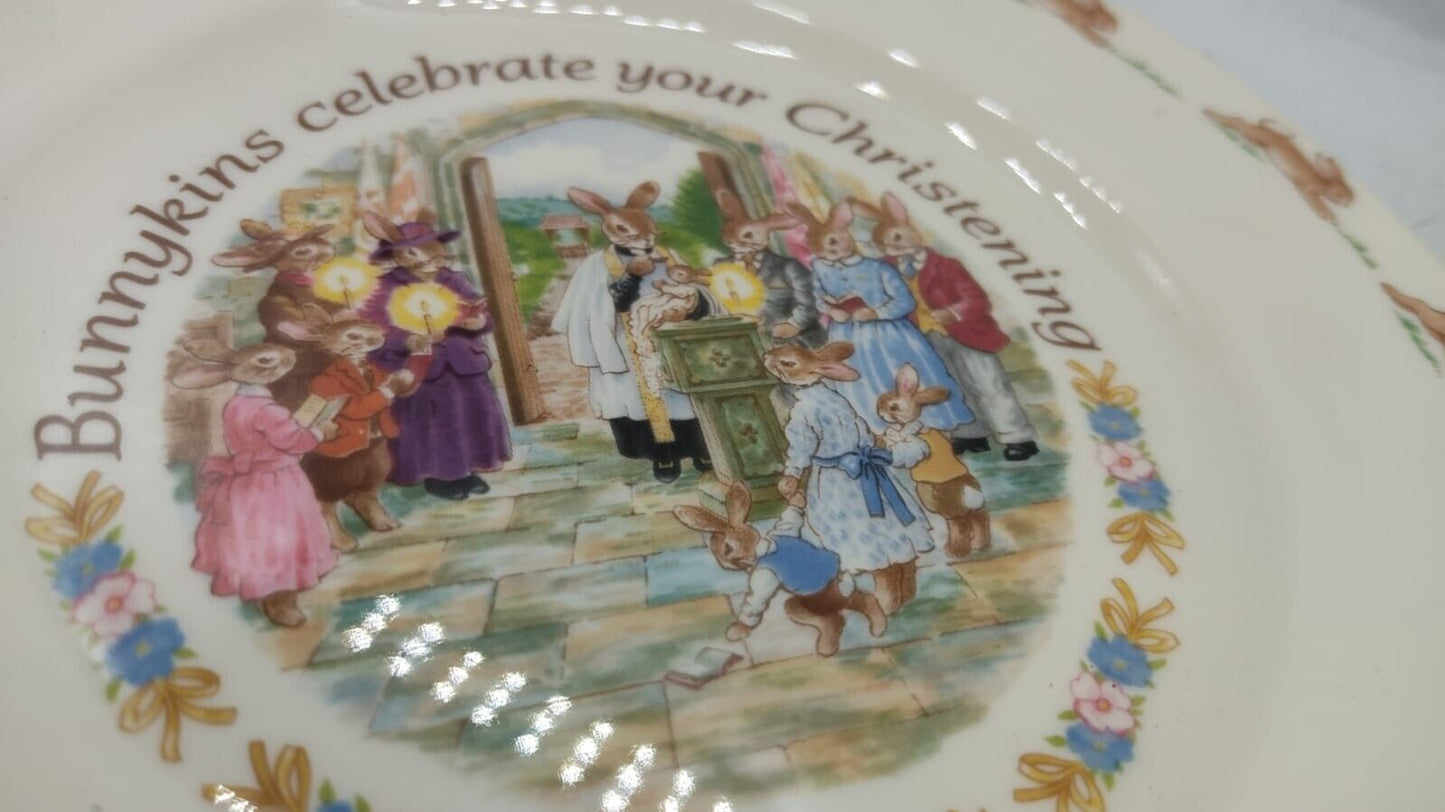 Adorable Vintage ‘Royal Doulton’ ‘Bunnykins’ Christening Plate. 1991 England