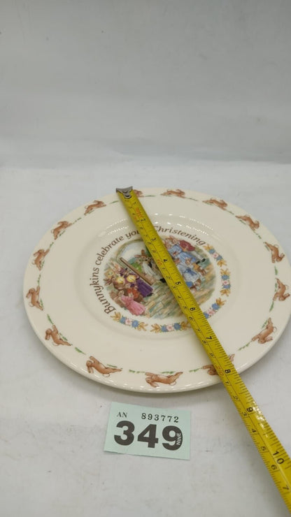 Adorable Vintage ‘Royal Doulton’ ‘Bunnykins’ Christening Plate. 1991 England