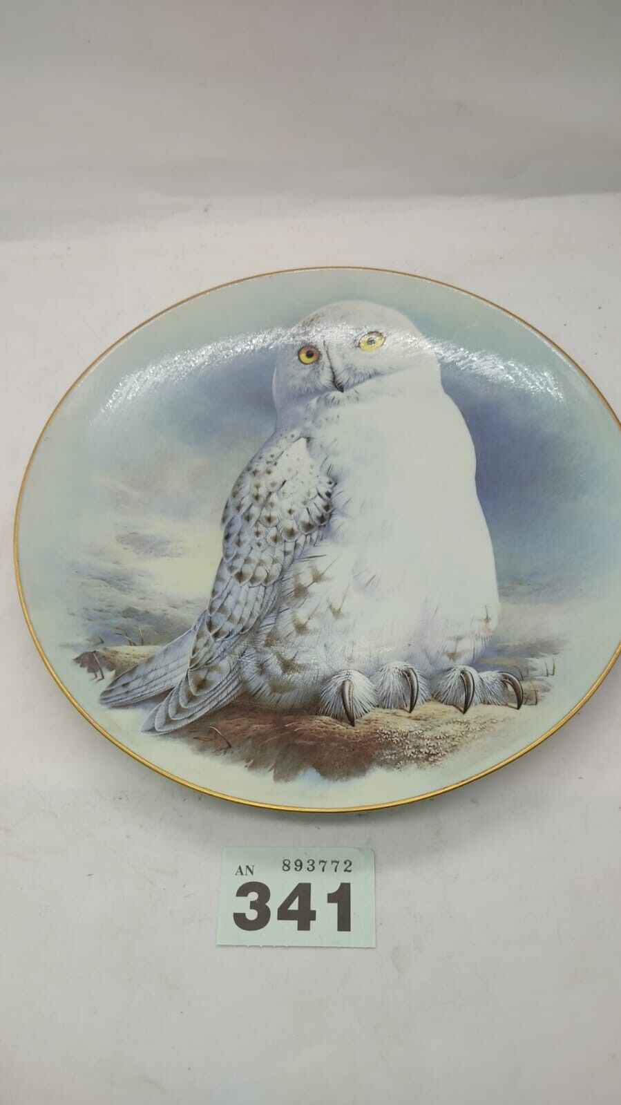 Limoges Owl Plate The Snowy Owl By Raymond Watson *Limited First Edition Vintage