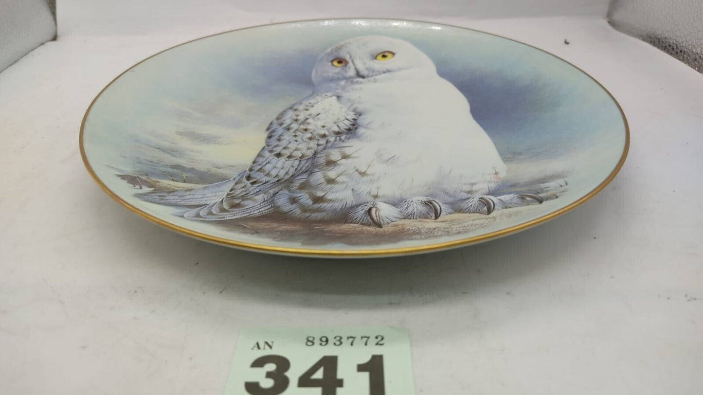 Limoges Owl Plate The Snowy Owl By Raymond Watson *Limited First Edition Vintage