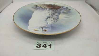 Limoges Owl Plate The Snowy Owl By Raymond Watson *Limited First Edition Vintage