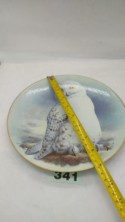 Limoges Owl Plate The Snowy Owl By Raymond Watson *Limited First Edition Vintage