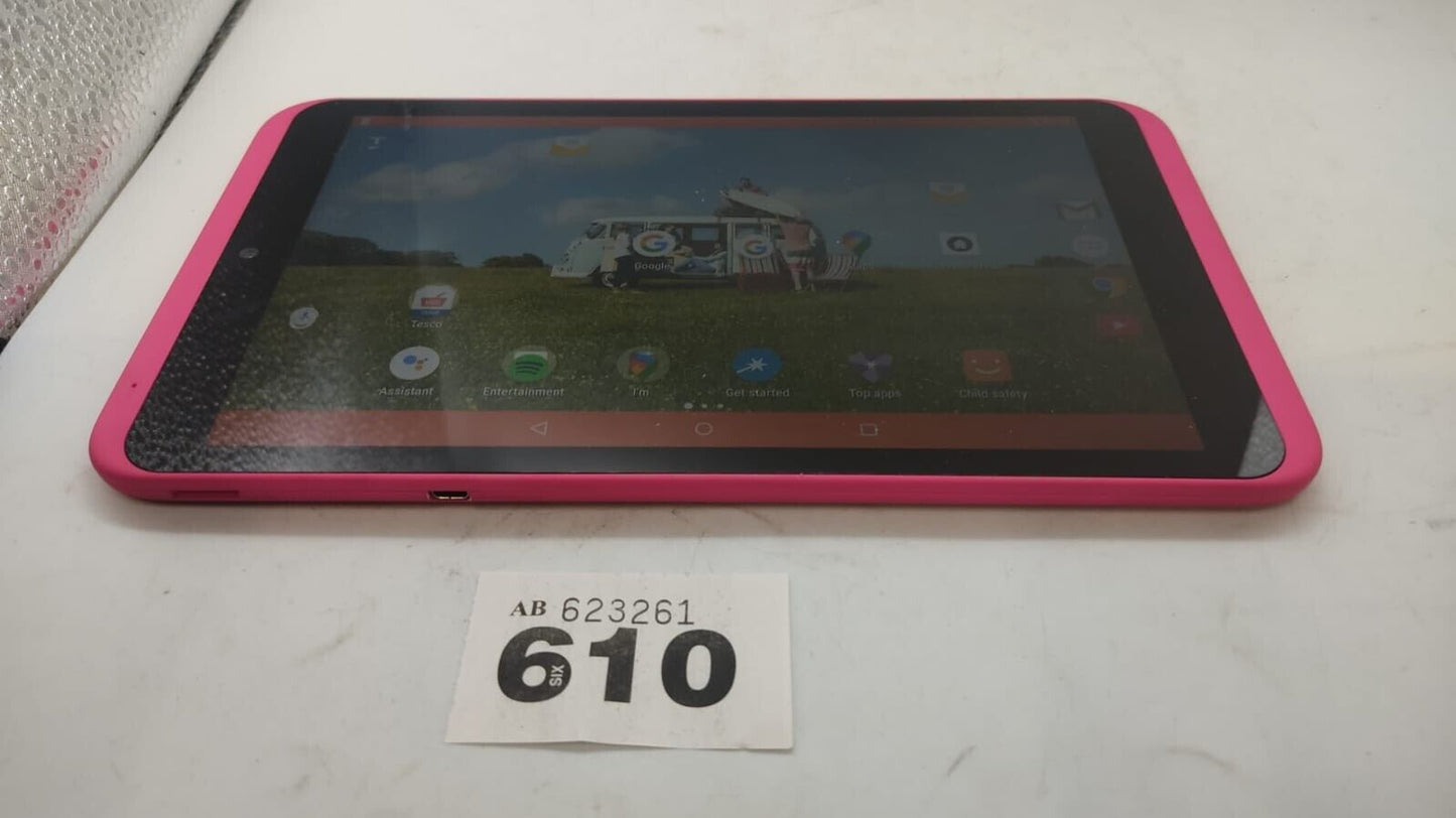 Tesco Hudl HTFA4L Tablet 16GB 8" Screen Pink. Used. Device Only, Tested Working