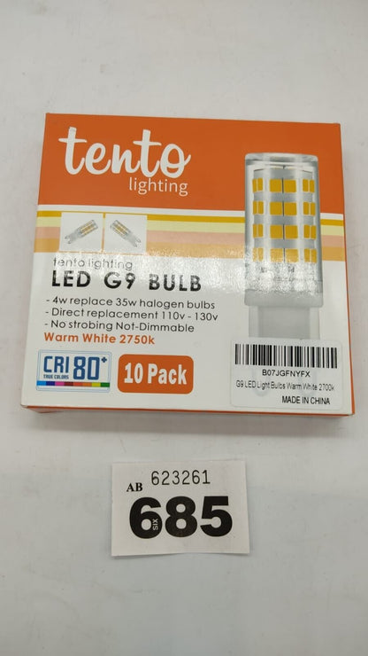 G9 LED Light Bulbs 40 Watts Replacement Non-Dimmable Warm White. 2750k 10 Pack