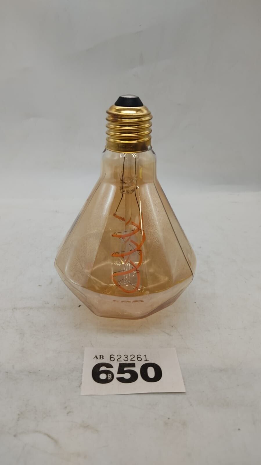 Single 4W Flat Diamond Soft Filament-Double Winding Antique Look LED Bulb Amber